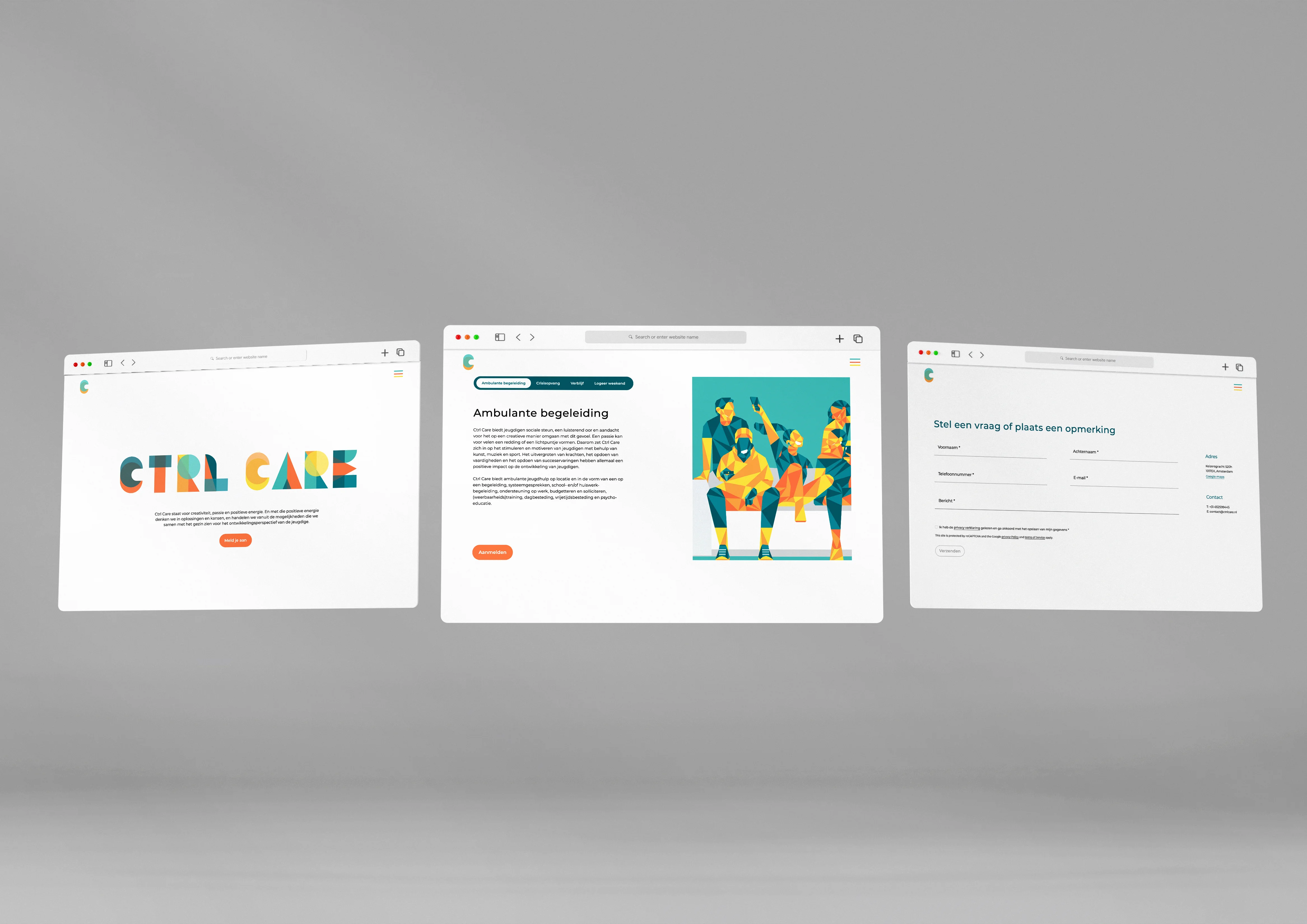 Example of the project result shwon in three browsers
