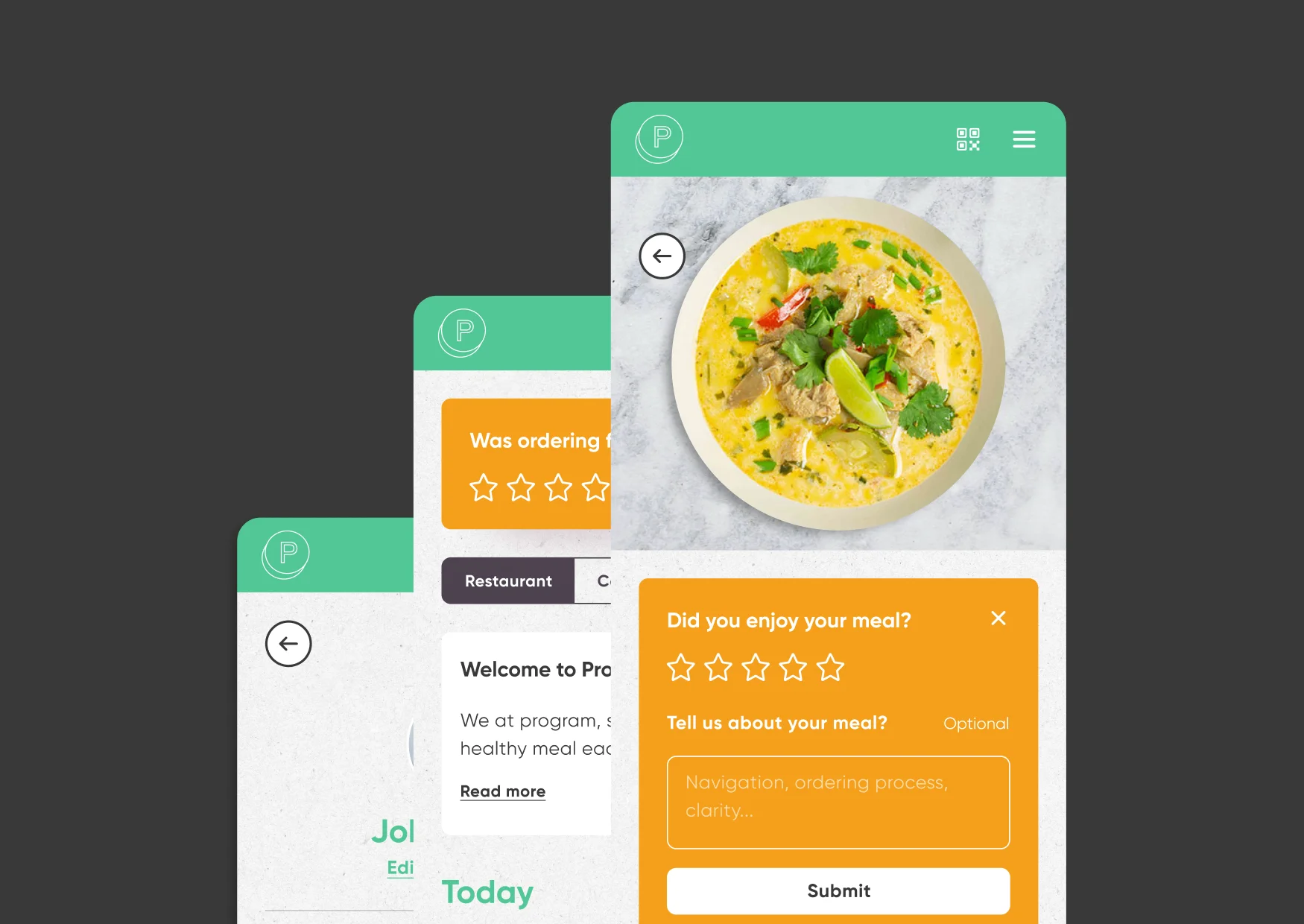 Mobile screens of join program designs