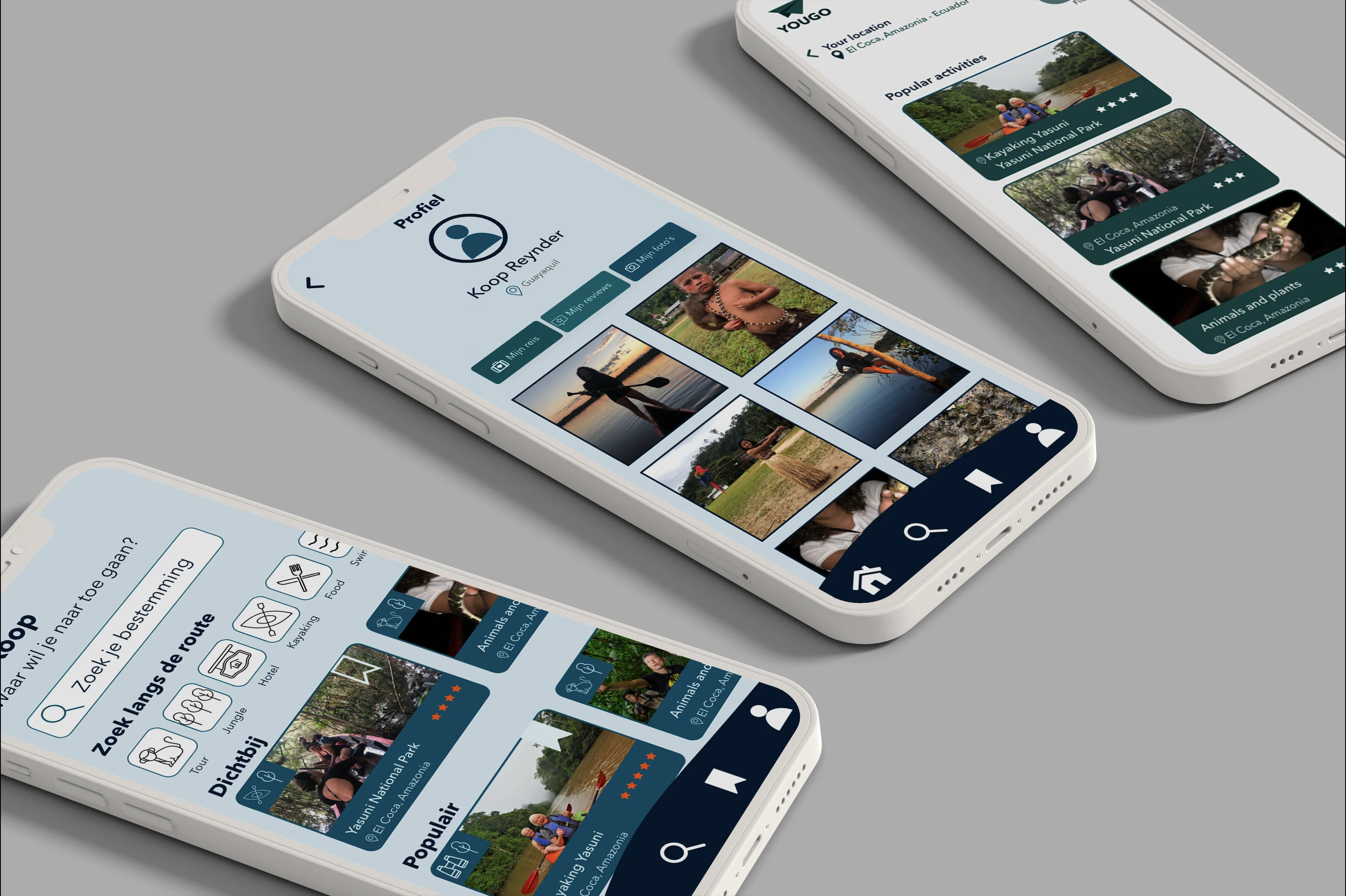 Example of the project result shown in three different mobile browsers