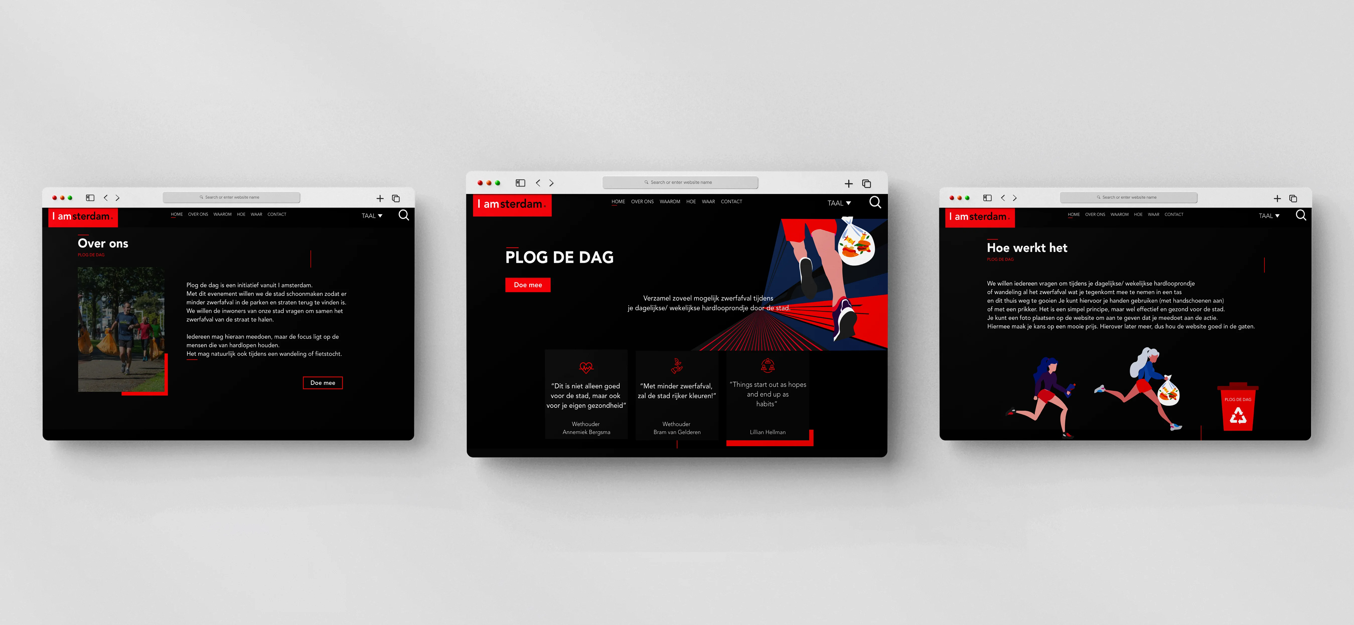 Example of the project result shown in three different browsers